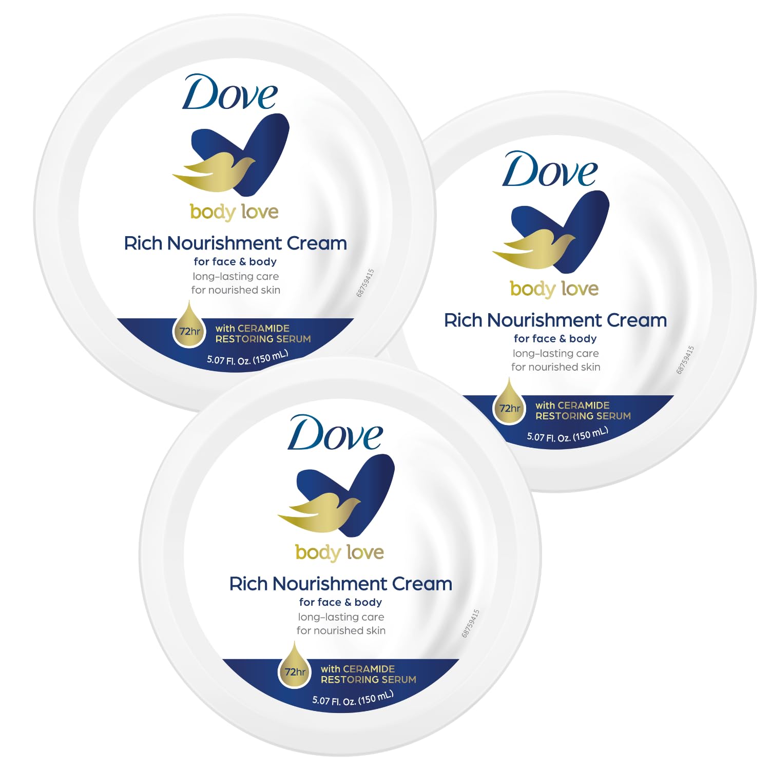 Dove Body Love Beauty Cream, Lightweight, Fast-Absorbing Face and Body Cream for Normal to Dry Skin, 24-Hour Moisture, Luxuriously Scented Face Cream, Hand & Body Lotion, 5.07 Fl Oz (Pack of 12)