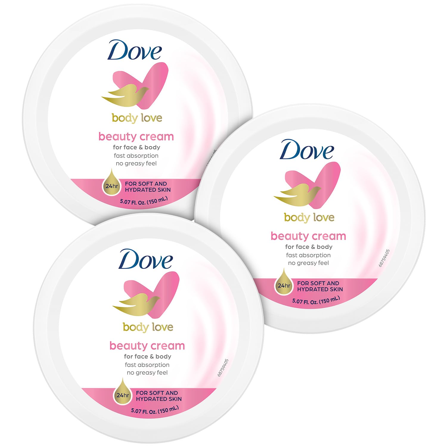 Dove Body Love Beauty Cream, Lightweight, Fast-Absorbing Face and Body Cream for Normal to Dry Skin, 24-Hour Moisture, Luxuriously Scented Face Cream, Hand & Body Lotion, 5.07 Fl Oz (Pack of 12)