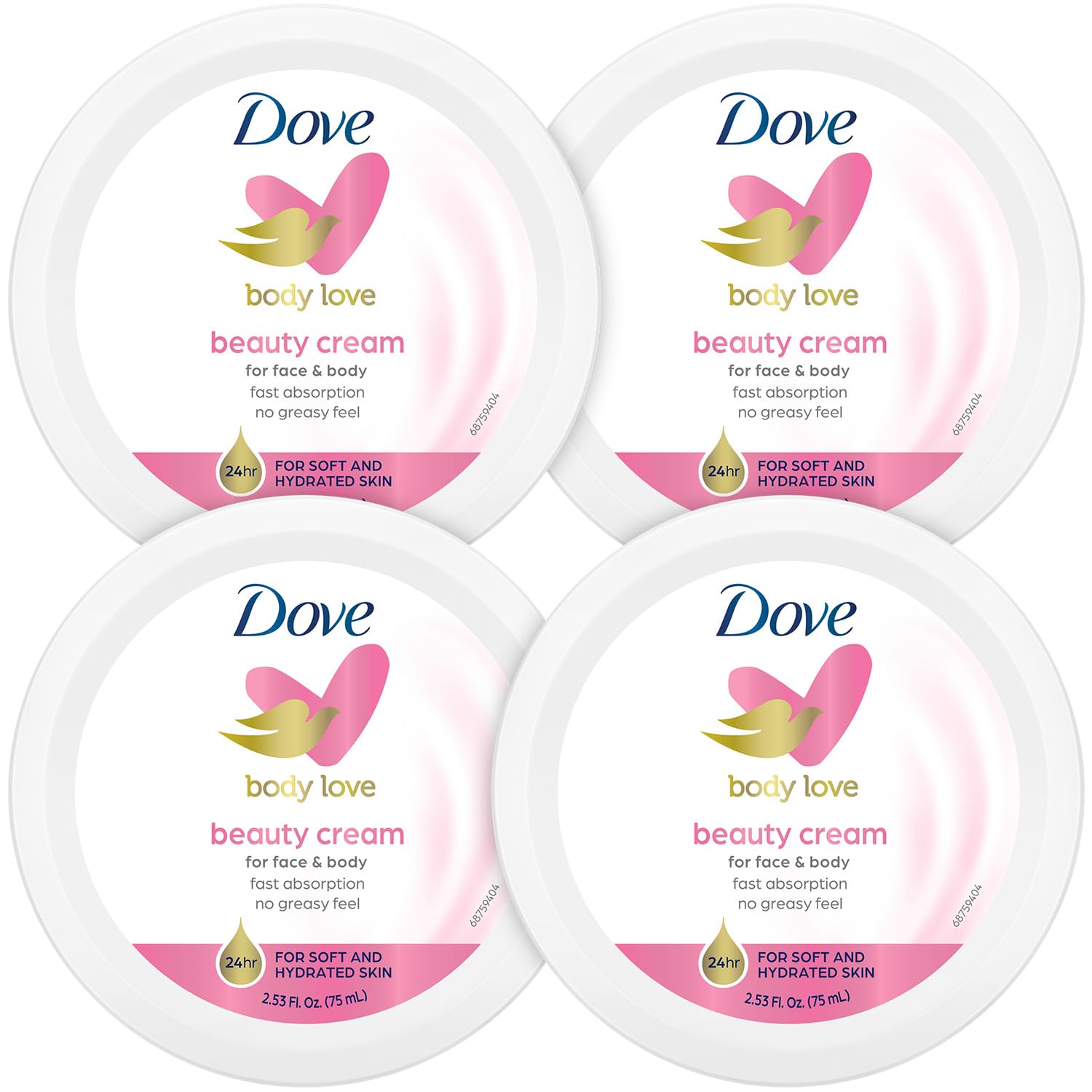 Dove Body Love Beauty Cream, Lightweight, Fast-Absorbing Face and Body Cream for Normal to Dry Skin, 24-Hour Moisture, Luxuriously Scented Face Cream, Hand & Body Lotion, 5.07 Fl Oz (Pack of 12)