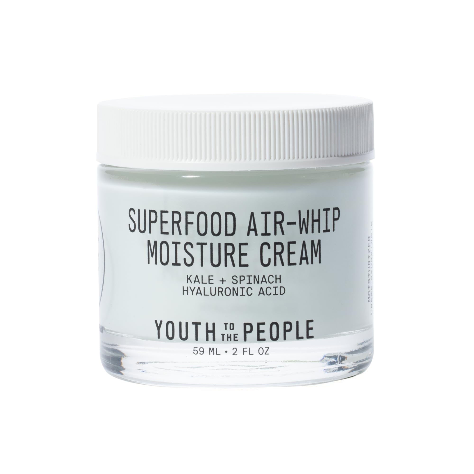 Youth To The People Superfood Air-Whip Moisture Cream - Kale + Green Tea Hyaluronic Acid Face Moisturizer, 48-HR Hydration with Dewy Glow, Non-Greasy Lightweight Gel, Makeup Primer, Non-comedogenic