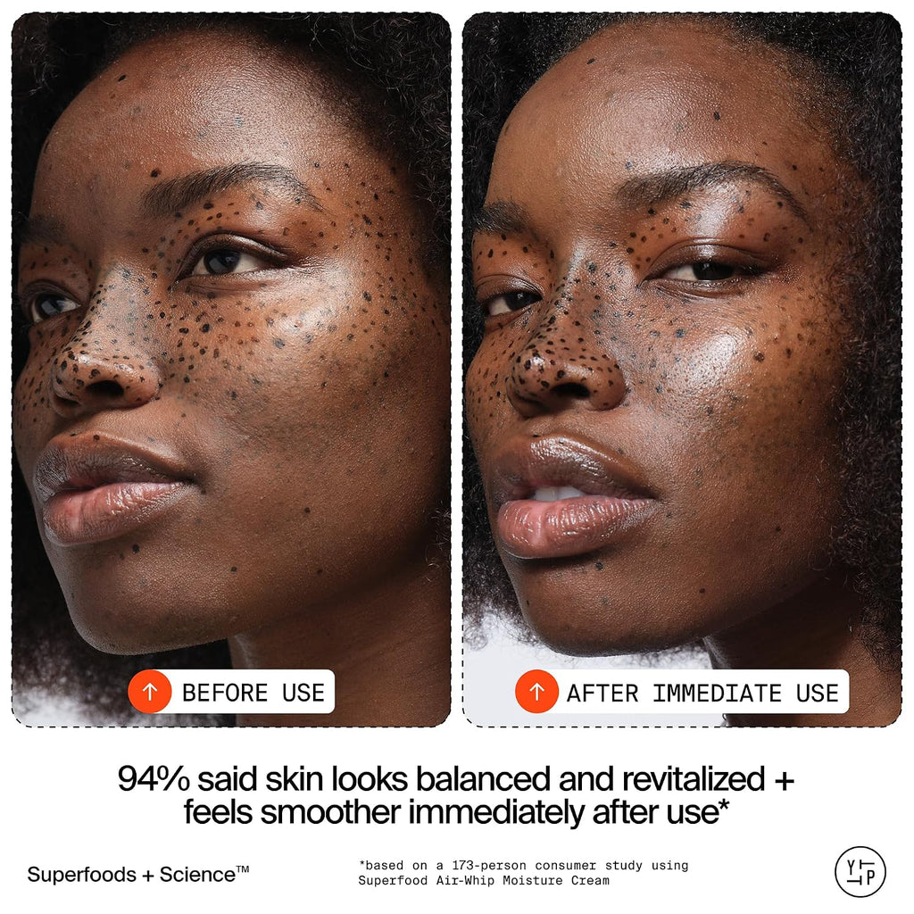 Youth To The People Superfood Air-Whip Moisture Cream - Kale + Green Tea Hyaluronic Acid Face Moisturizer, 48-HR Hydration with Dewy Glow, Non-Greasy Lightweight Gel, Makeup Primer, Non-comedogenic